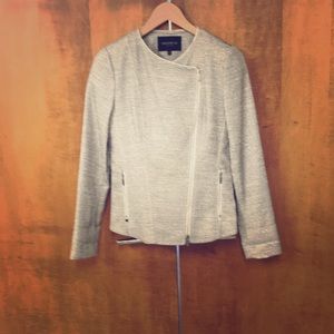 Moto jacket Lafayette 148. Sz 2 Neutral tweed